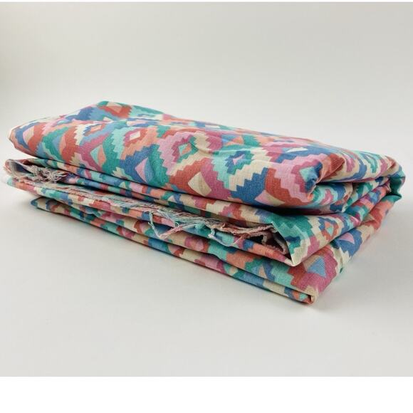 Cranston Print Works Fabric VIP Southwest Design Pink Blue Green Geometric 3yds - Picture 5 of 10